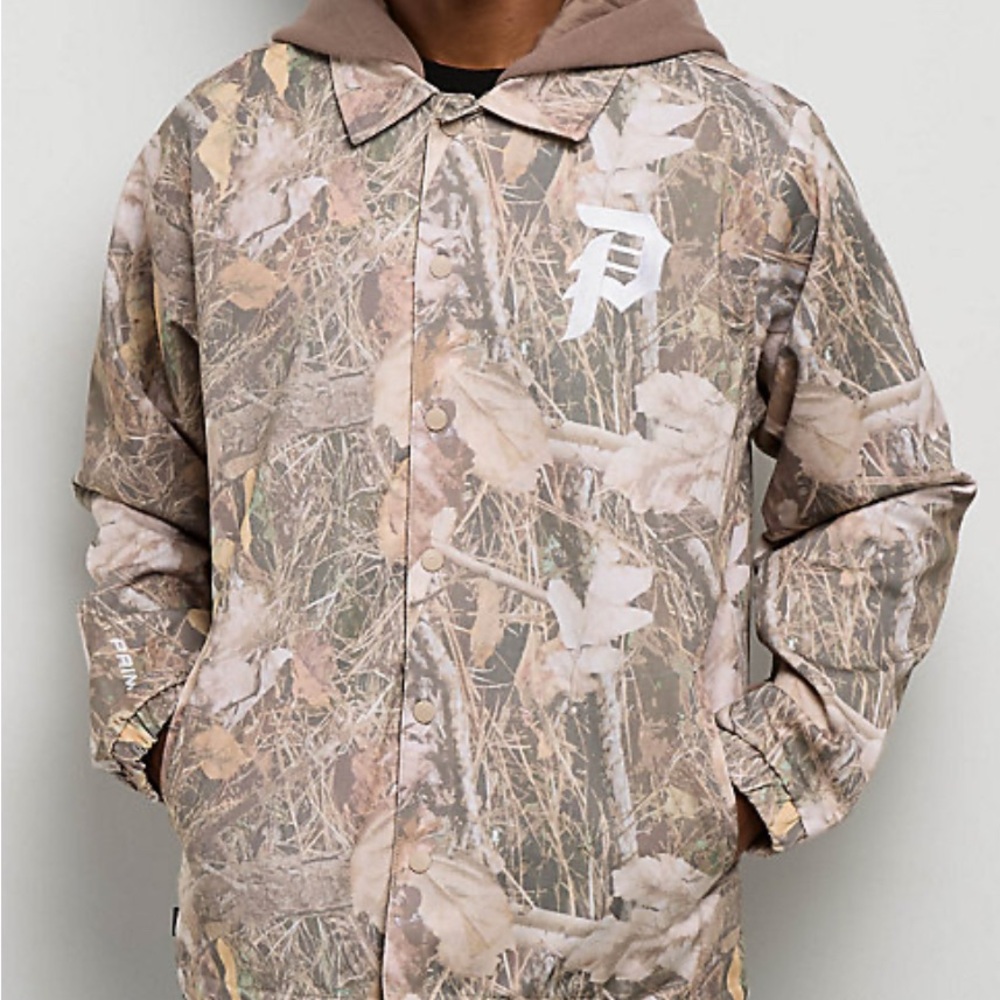 Primitive Carter 2fer Camo Coaches Jacket Woodland Camo
Men’s Size Large BNWT